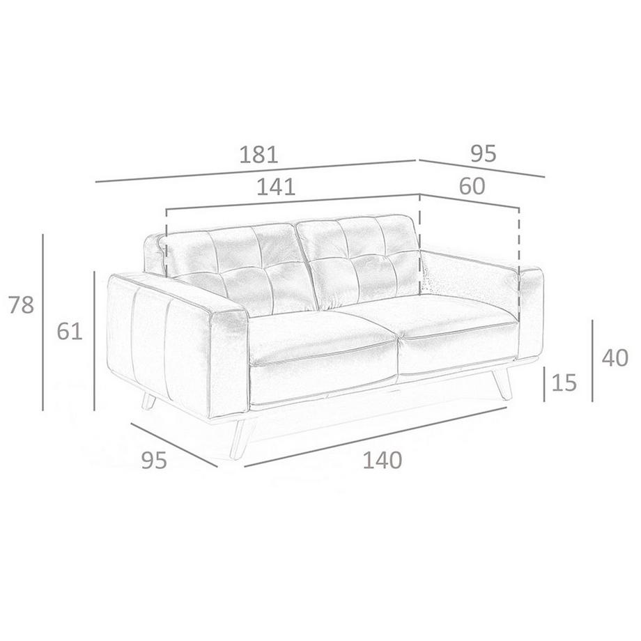 ANGEL CERDA Canapé 2 places Chester en cuir sable  