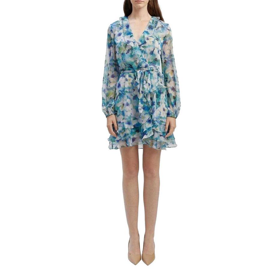 Bardot Florales Chiffon Wickelkleid  