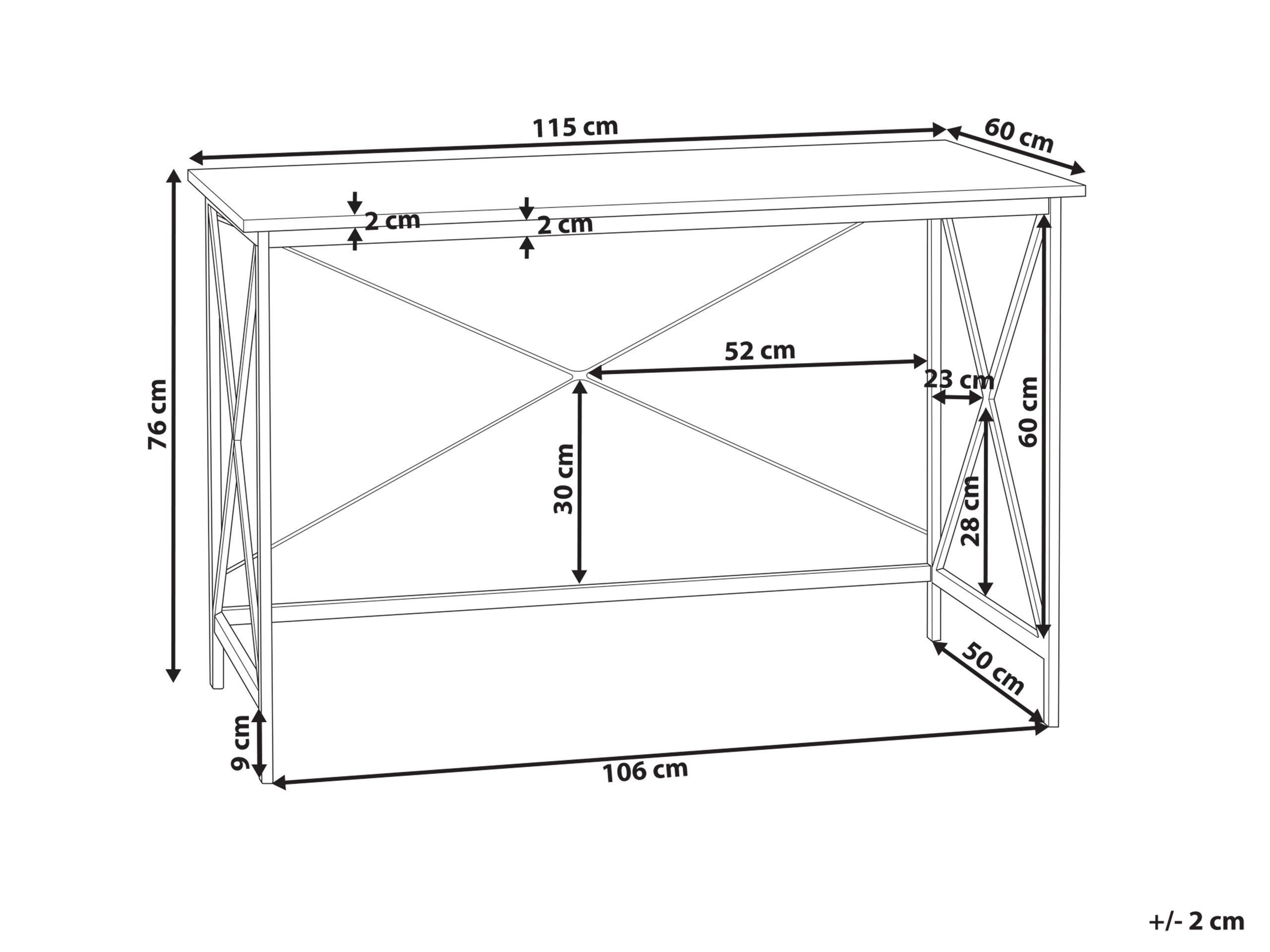 Beliani Table de bureau en MDF Industriel FUTON  