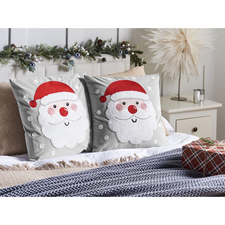 Beliani Dekokissen 2er Set aus Samtstoff Klassisch SWEETENER  