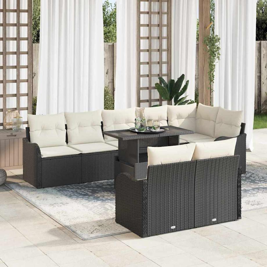 VidaXL Ensemble de salon extérieur poly rattan  