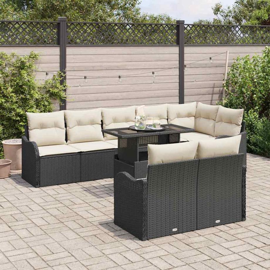 VidaXL Ensemble de salon extérieur poly rattan  