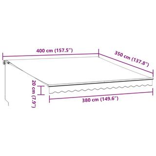 VidaXL Auvent rétractable tissu  