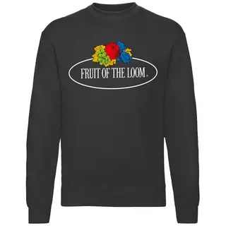 Fruit of the Loom  Großes Logo Vintage Sweatshirt Schwarz
