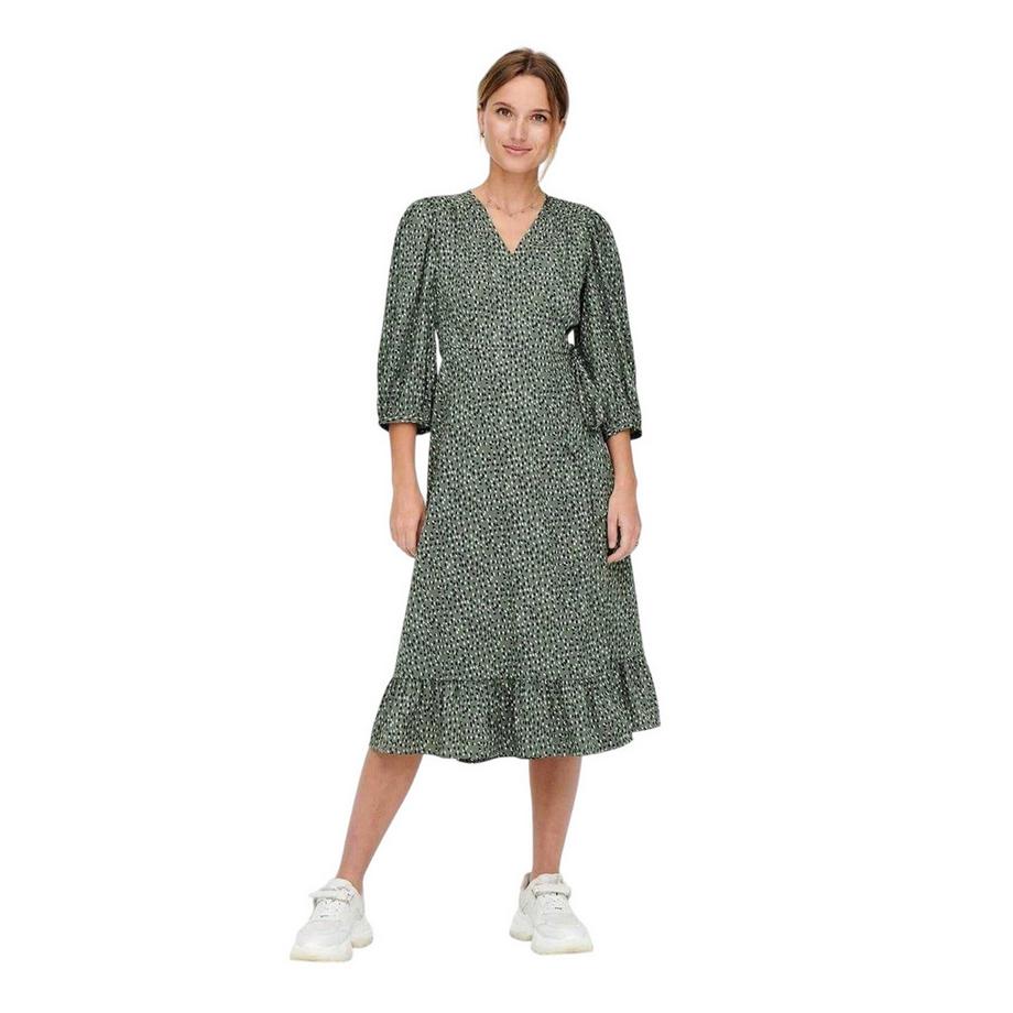 Robe Portefeuille Manches Bouffantes Motiftyle Abstrait Olivia