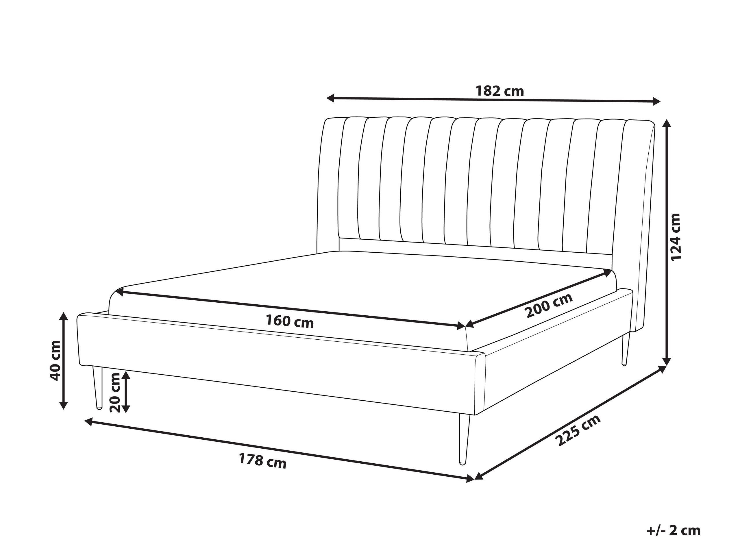 Beliani Bett mit Lattenrost aus Samtstoff Modern MARVILLE  