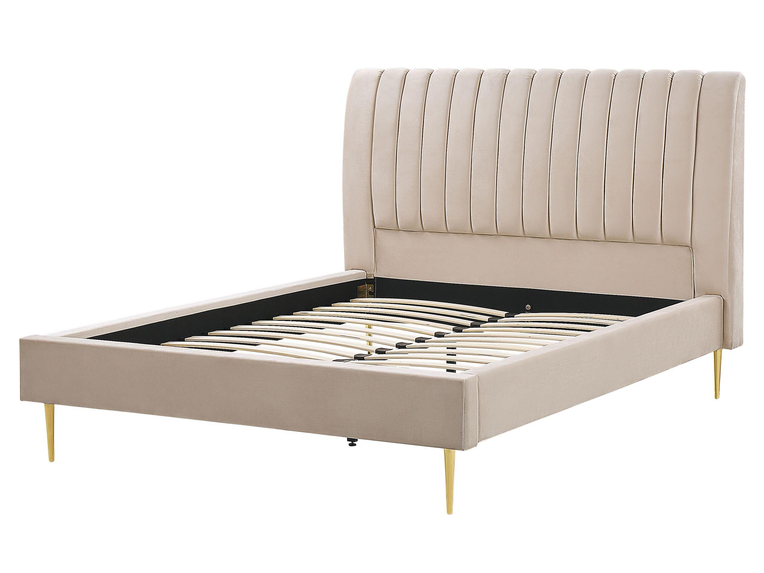 Beliani Bett mit Lattenrost aus Samtstoff Modern MARVILLE  