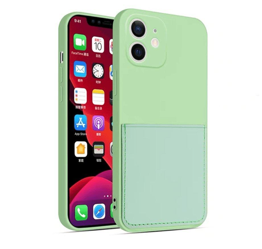 mobileup  Silikon Case mit Kartenfach iPhone 12 mini - Green 