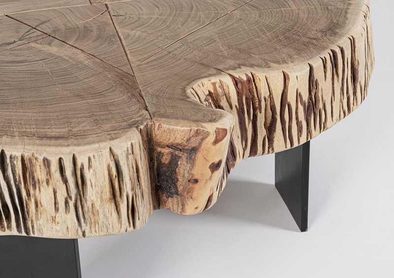 mutoni Table d'appoint Keval naturel 70x65  