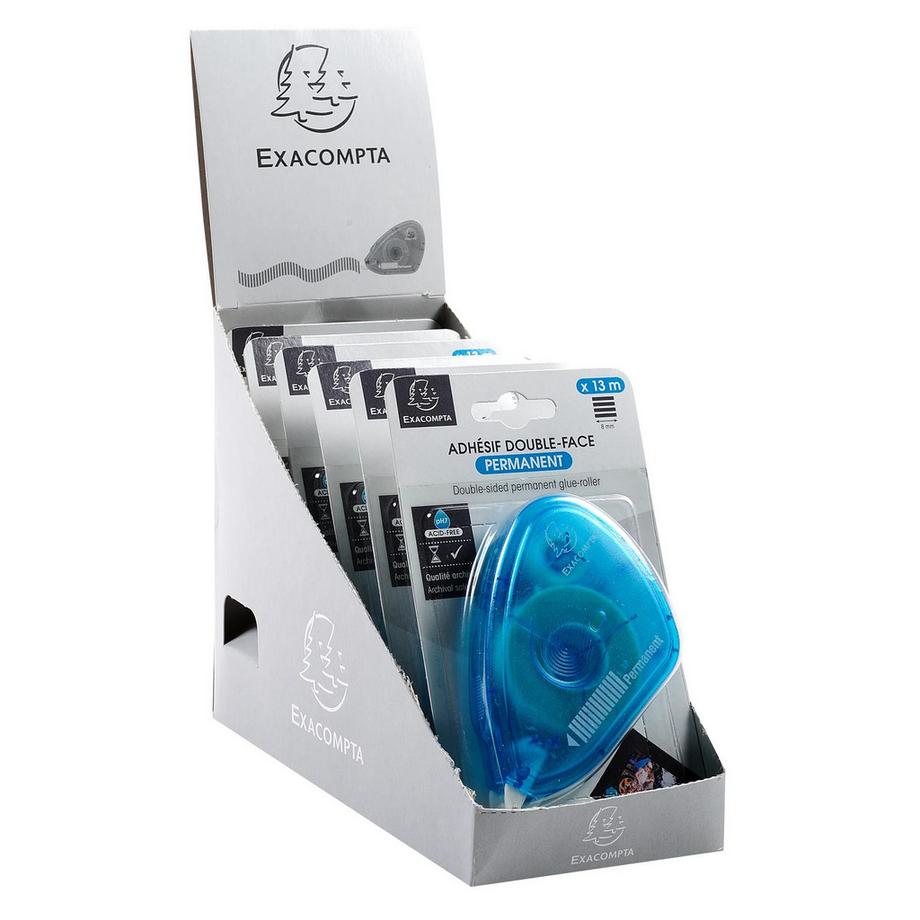 Exacompta  Klebebandroller, doppelseitiges Klebeband für Fotos, 13m - x 6 