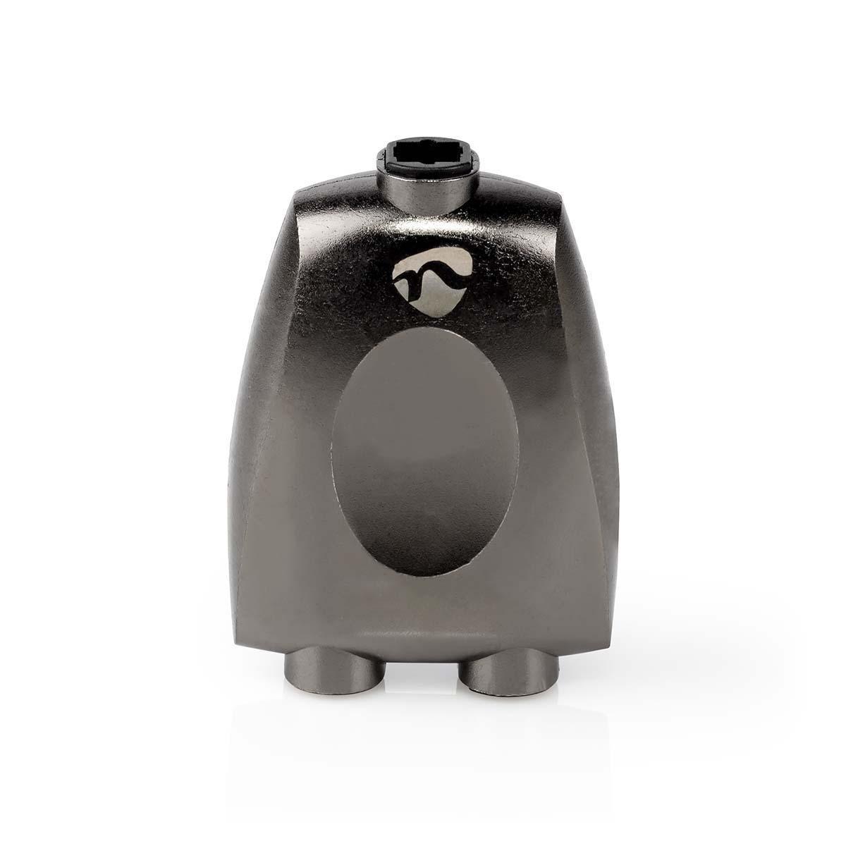 Nedis  TosLink Adapter | TosLink Buchse | 2x TosLink Buchse | Splitter | Aluminium | Grau mit Metall | 1 Stk. | Box 