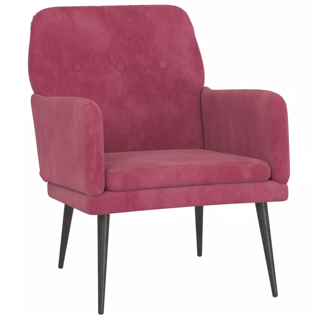 Fauteuil Rouge bordeaux 62x79x79 cm Velours - Vidaxl