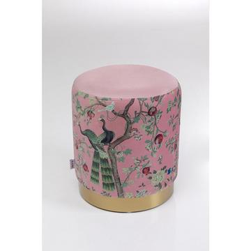 Hocker Cherry Peacock Brass rund 32