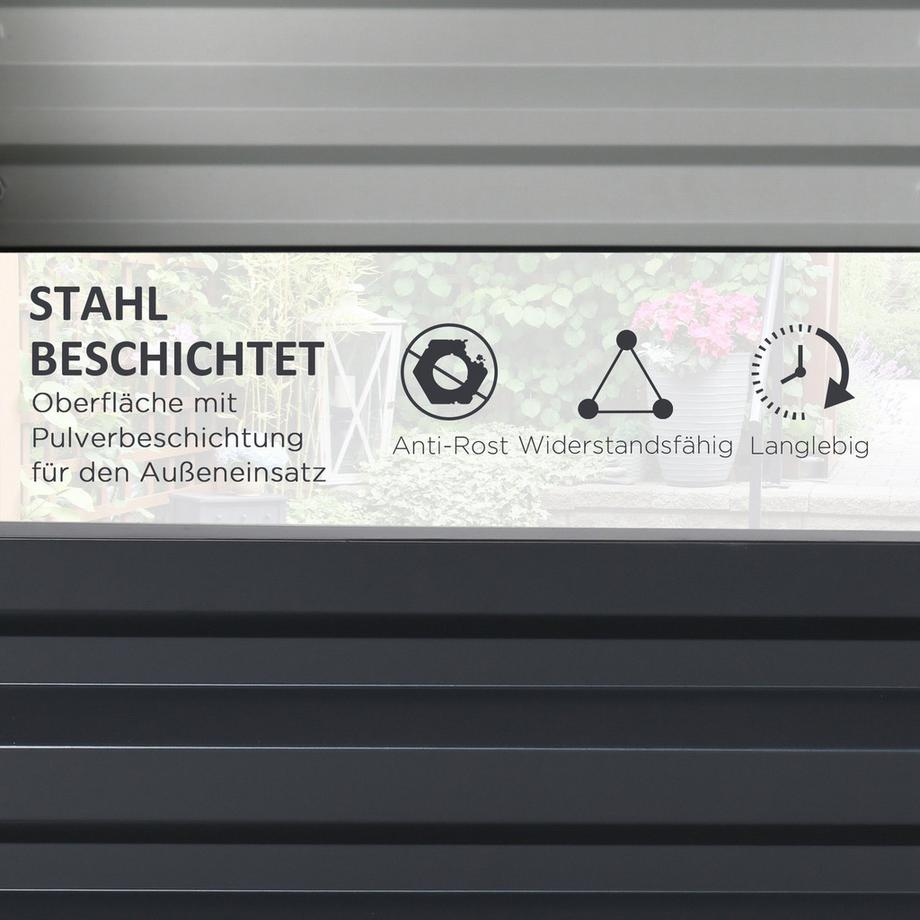 Northio Hochbeet aus Stahl, rostfreier Pflanzkasten 120 x 60 x 30,5 cm, offenes Gemüsebeet & Kräuterbeet für Garten und Balkon, Grau  