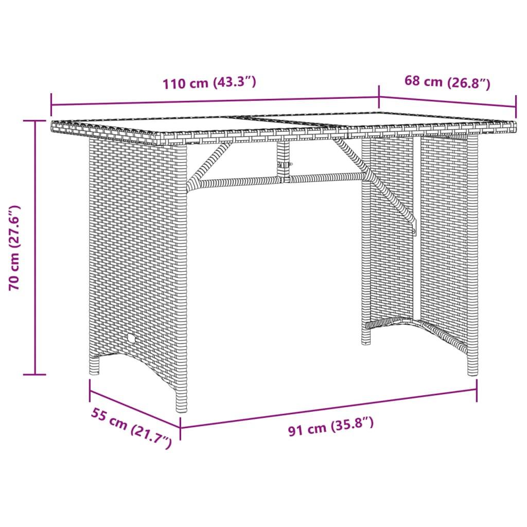 VidaXL Gartentisch poly-rattan  