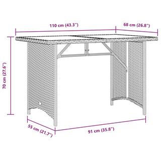 VidaXL Table de jardin rotin synthétique  