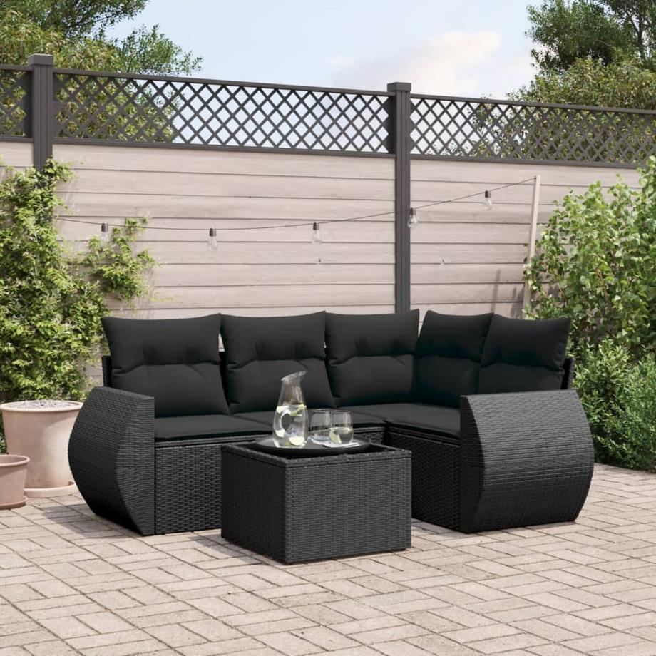 VidaXL set divano da giardino Polirattan  