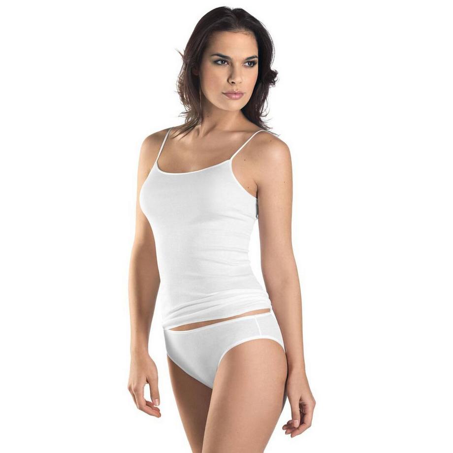 Top spaghetti in cotone senza cuciture