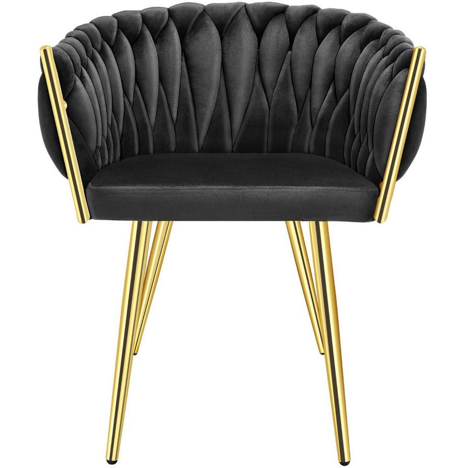 Tectake Lot de chaises de salle à manger ASTANO rembourrée avec revêtement en velours et design noué  