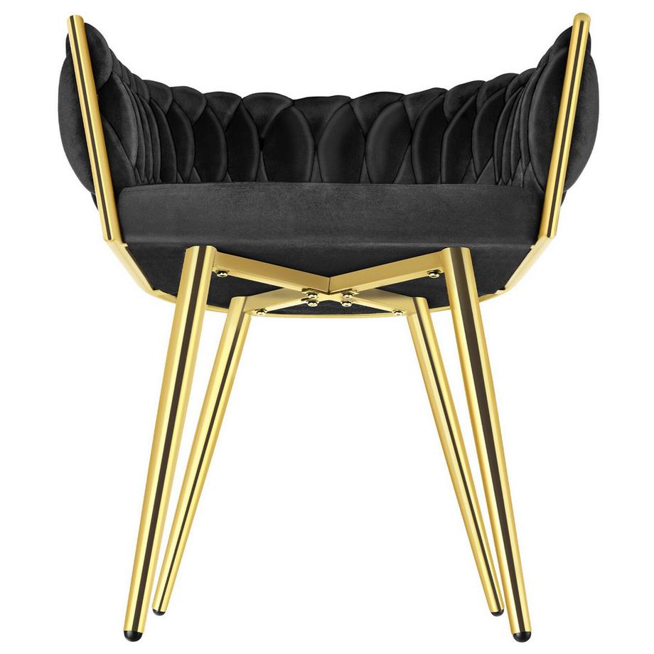 Tectake Lot de chaises de salle à manger ASTANO rembourrée avec revêtement en velours et design noué  