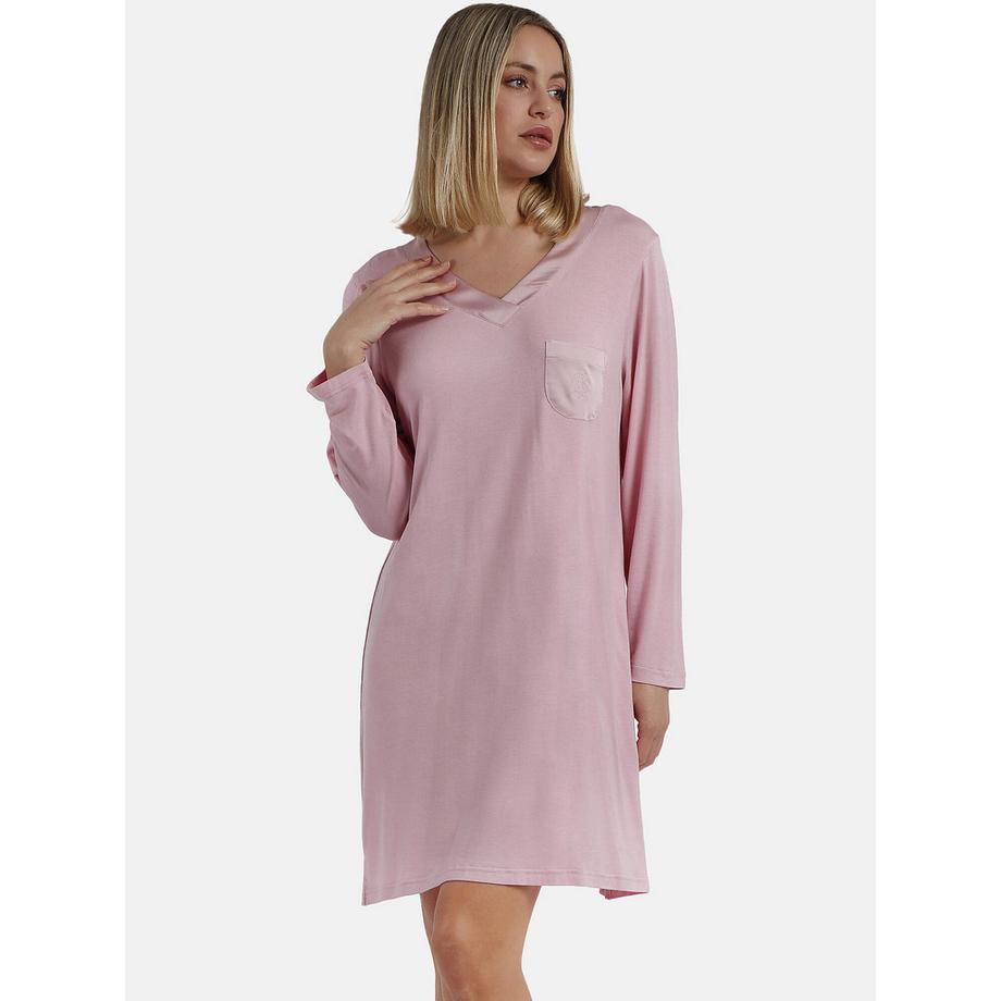 Nachthemd mit langen Ärmeln Satin Bands