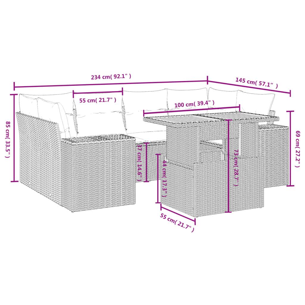 VidaXL Ensemble de canapés de jardin rotin synthétique  