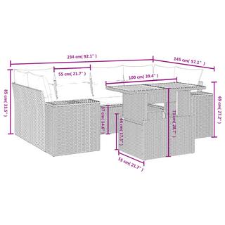 VidaXL Ensemble de canapés de jardin rotin synthétique  