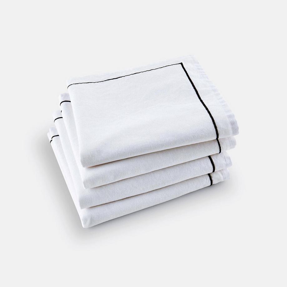 Servietten Bourdon aus vorgewaschenem Halbleinen