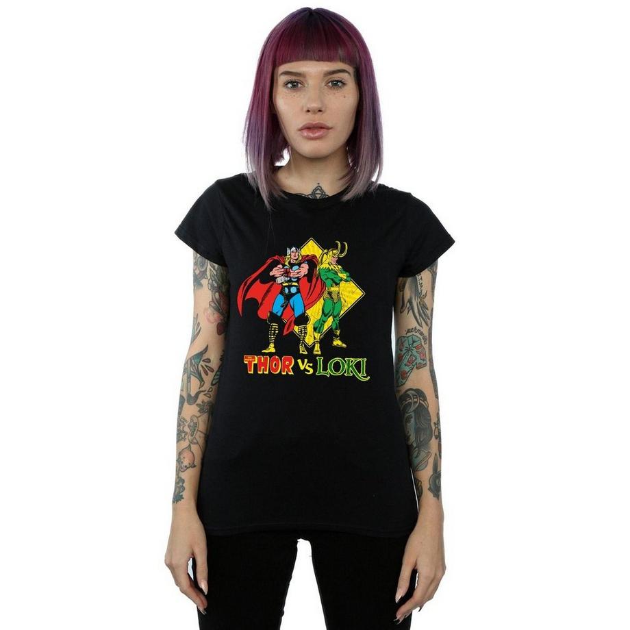 MARVEL Thor vs Loki T-Shirt Stampa Grafica  