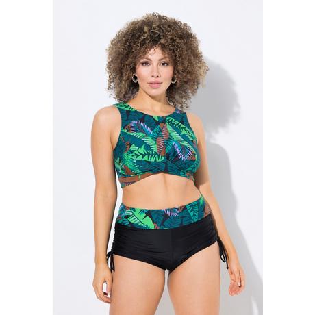 Ulla Popken Bikini Palmen Softcups Drapierung mit Shorts  