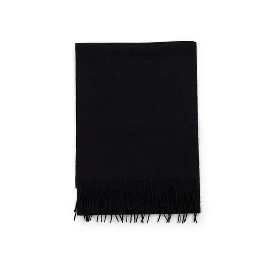 CASH-MERE.CH Sciarpa tinta unita con frange  