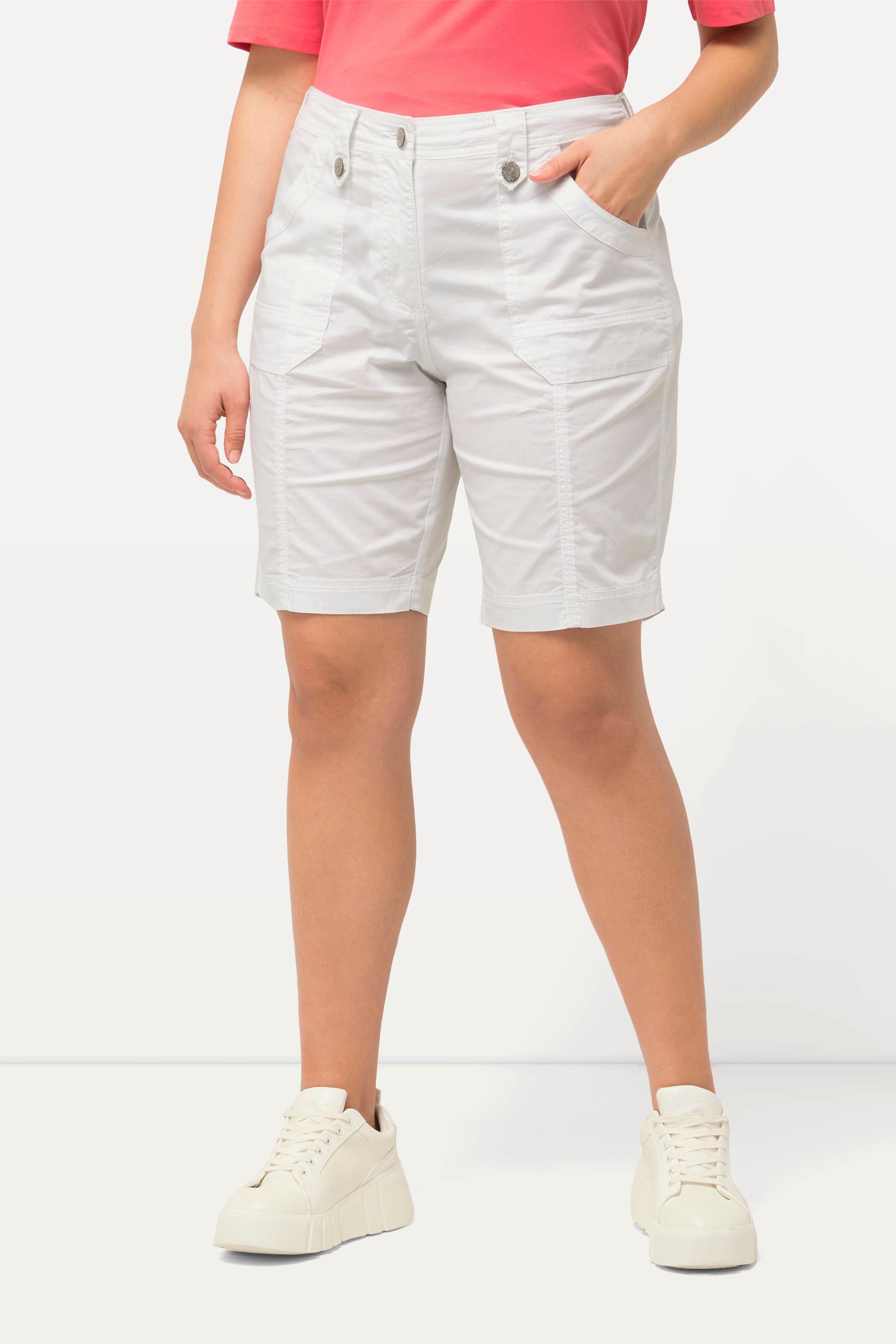 Ulla Popken  Cargo-Bermuda, Komfortbund, 4-Pocket-Schnitt 