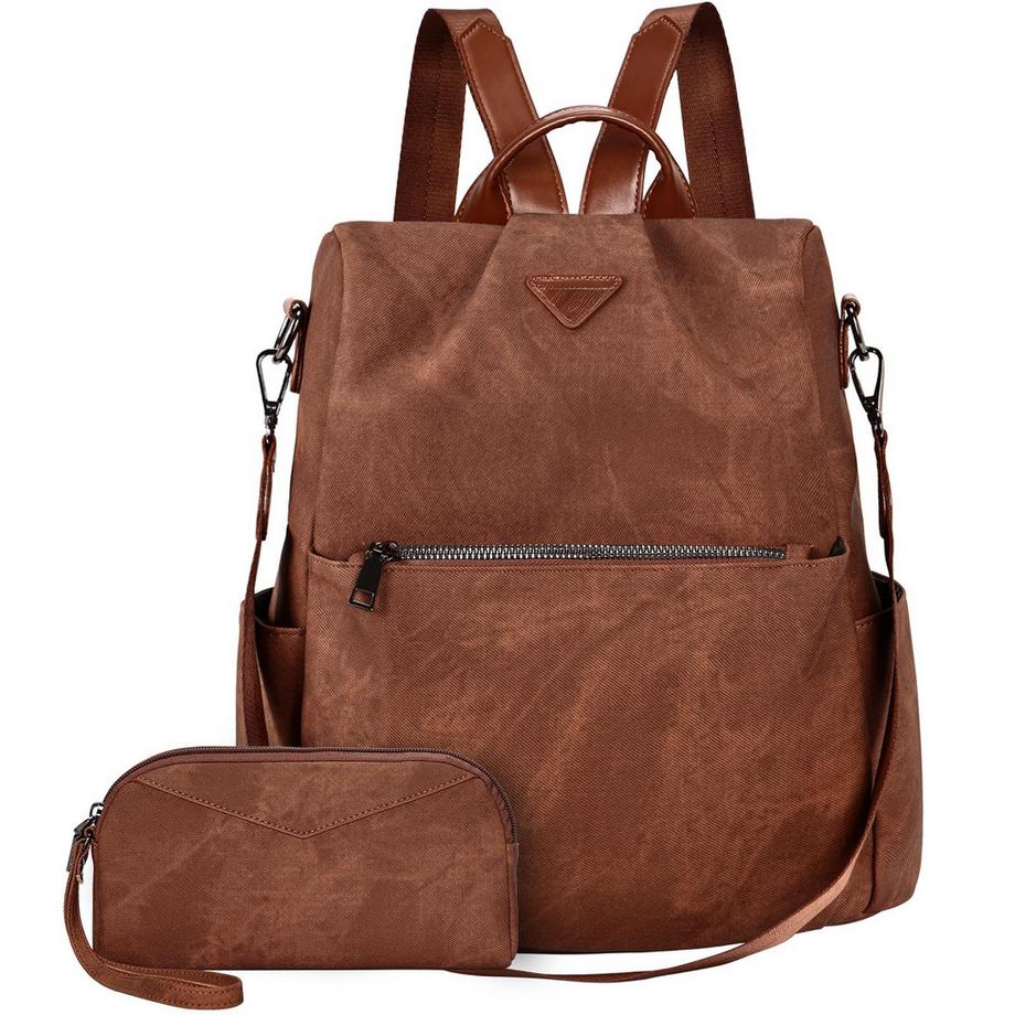 Only-bags.store  Rucksack klein, Stadtrucksack aus veganem Leder, Rucksack Handtasche Anti-Diebstahl, eleganter Tagesrucksack für Büro, Pendeln, Arbeit 