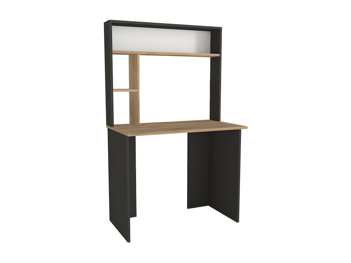 Vente-unique Bureau avec rangements - Noir et naturel - VALURI  