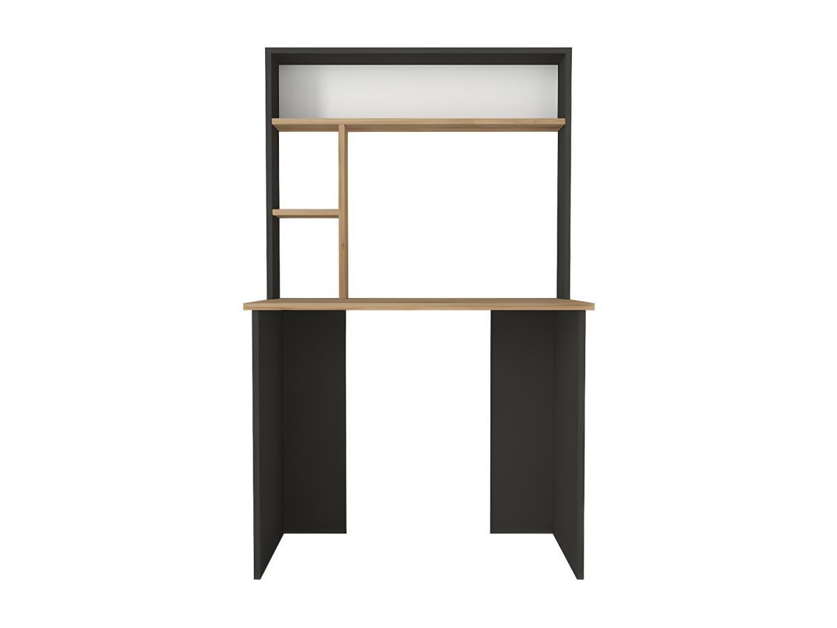 Vente-unique Bureau avec rangements - Noir et naturel - VALURI  