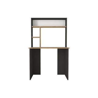 Vente-unique Bureau avec rangements - Noir et naturel - VALURI  