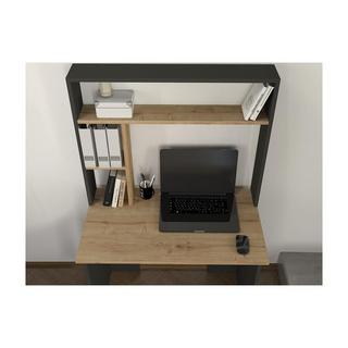 Vente-unique Bureau avec rangements - Noir et naturel - VALURI  