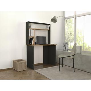 Vente-unique Bureau avec rangements - Noir et naturel - VALURI  