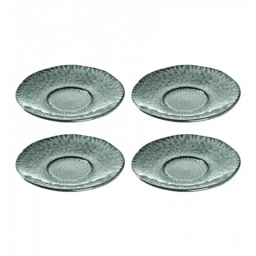 Set di sottovasi Leonardo verde ceramica L 15 cm
