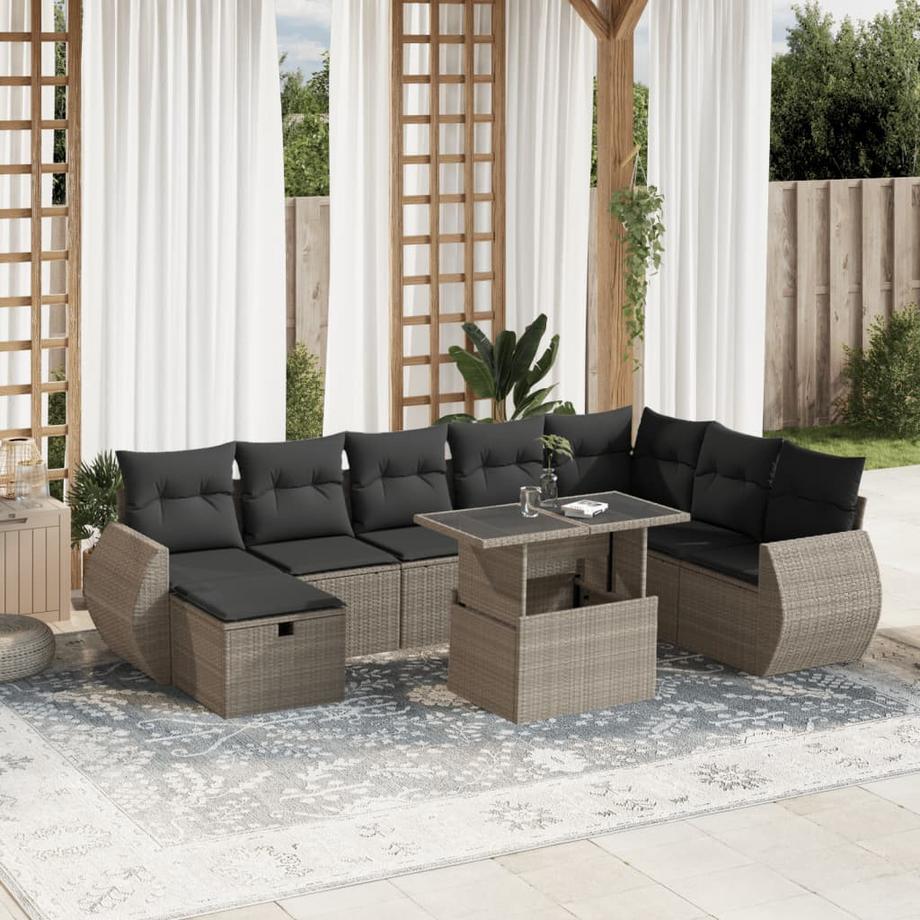VidaXL set divano da giardino Polirattan  