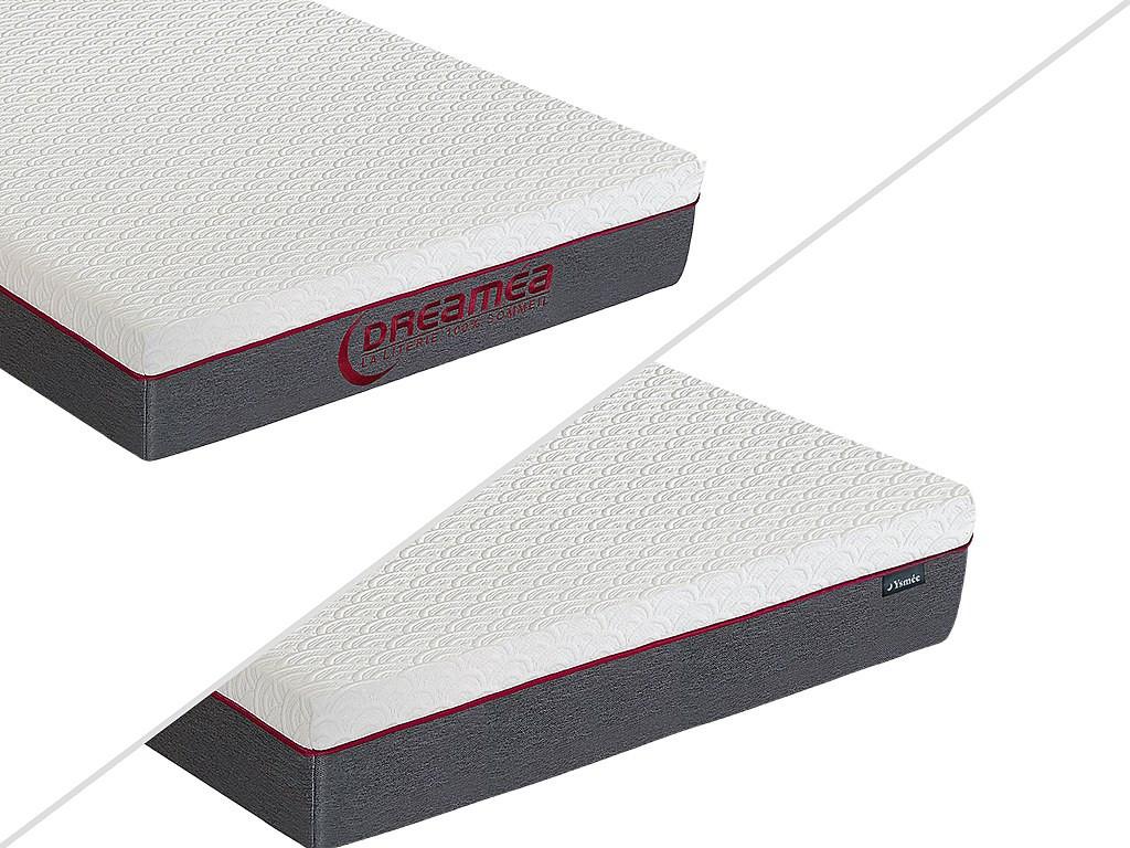 DREAMEA Lit électrique relaxation tout plots matelas mémoire de forme ATRIDE de DREAMEA moteurs OKIN chêne naturel  