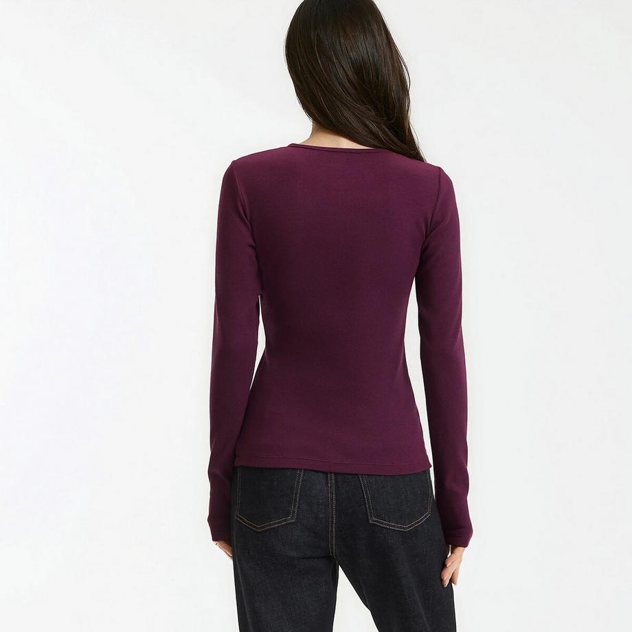 La Redoute Collections T-shirt Maniche Lunghe Henley  