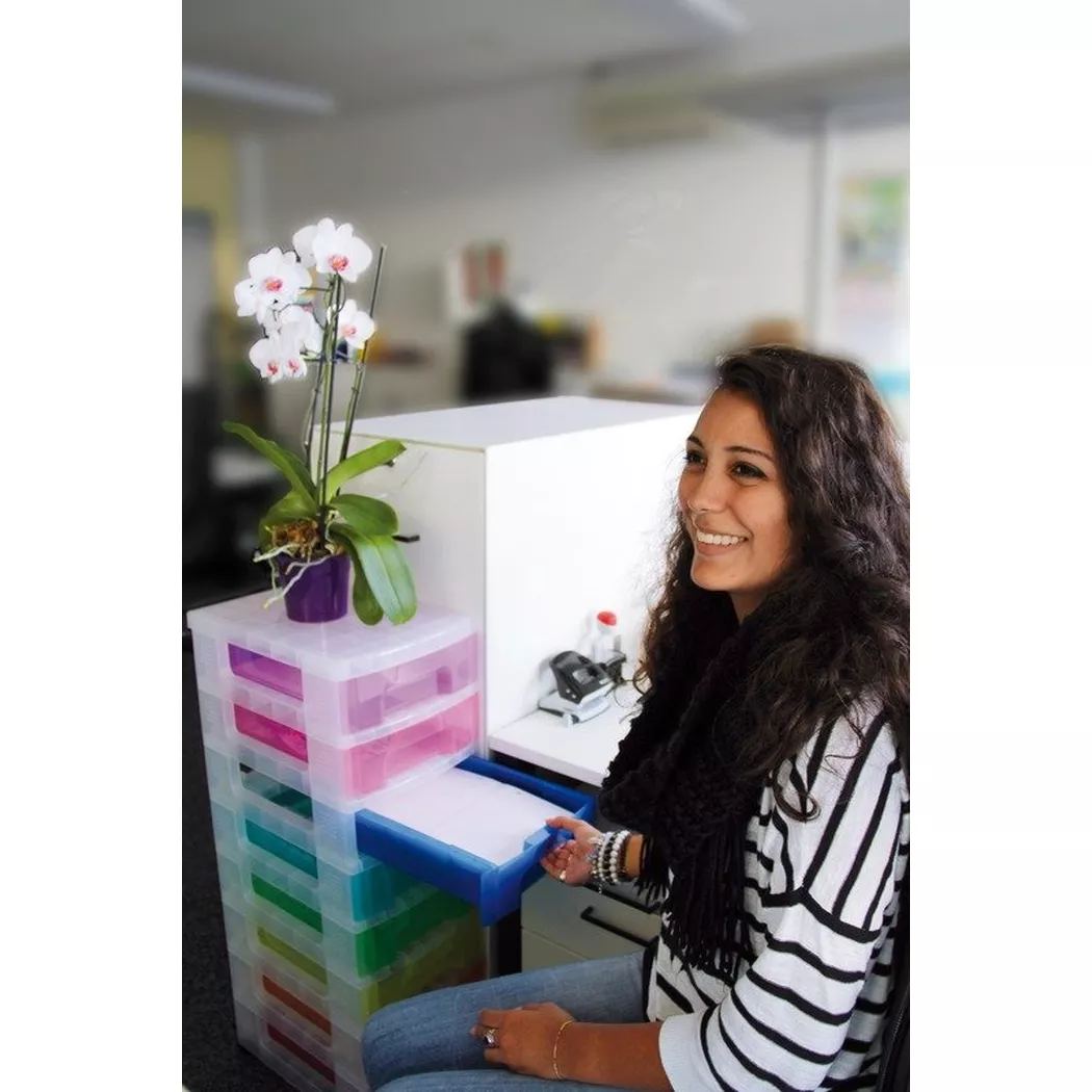 Really Useful Storage Drawer Unit Clear/Rainbow 8x7 Litre, Clear Rainbow
