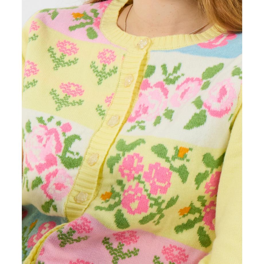 Joe Browns Cardigan mit floralem Patchworkmuster  