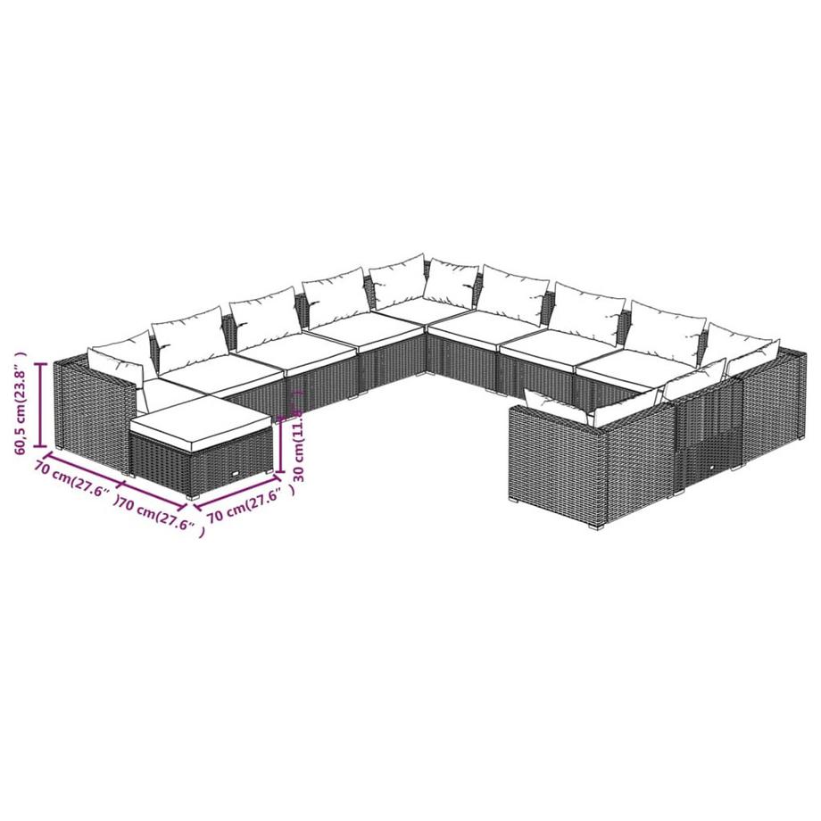 VidaXL Garten-lounge-set poly-rattan  