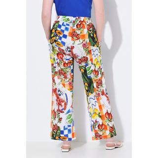 Ulla Popken Pantalon Slinky Imprimés Food Jambe Large Taille Élastique  