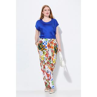 Ulla Popken Pantalon Slinky Imprimés Food Jambe Large Taille Élastique  