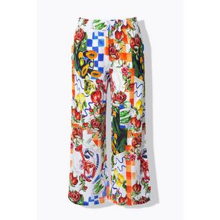 Ulla Popken Pantalon Slinky Imprimés Food Jambe Large Taille Élastique  