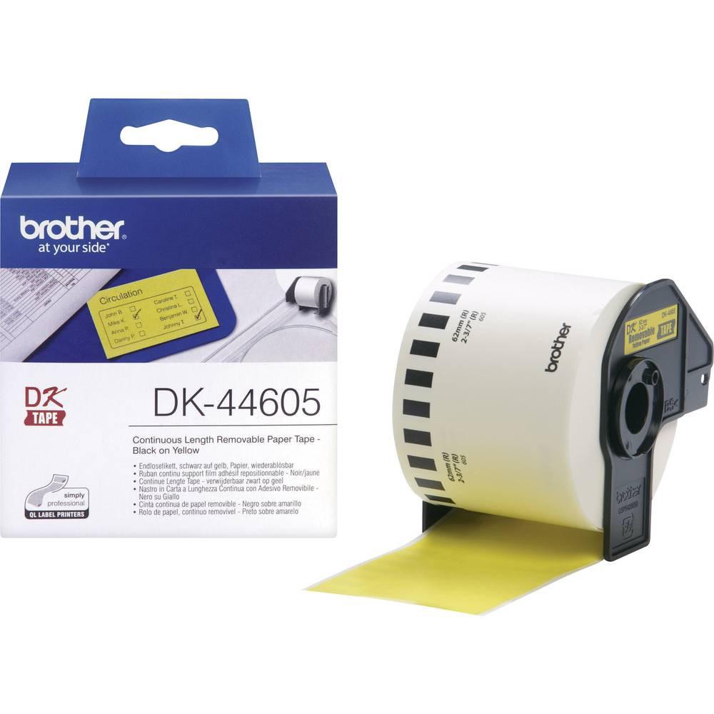 brother  DK-44605 Etiketten Rolle 62 mm x 30.48 m Papier Gelb 1 St. Wiederablösbar  Universal-Etiketten 