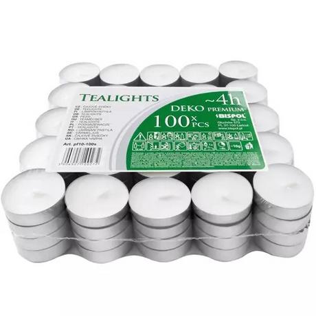 Iso Trade Bougies / bougies chauffe-plat 4h - lot de 100 pcs  